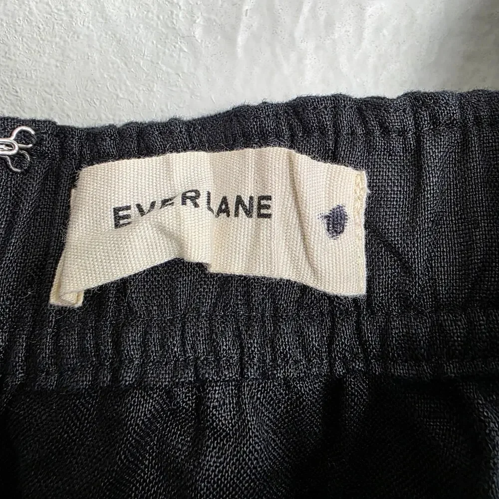 NEW Everlane The Utility Coverall Black Linen Jumpsuit Romper Plus 16